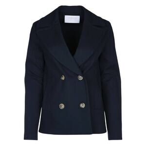 HARRIS WHARF Loro Piana Diagonal Peacoat in Navy 38 US 2